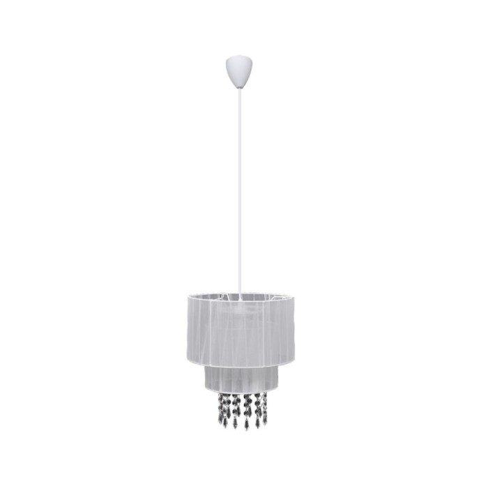 Lustre plafonnier contemporain suspension cristal blanc