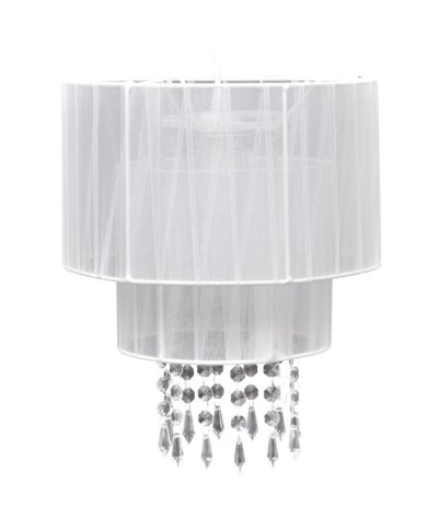 Lustre plafonnier contemporain suspension cristal blanc