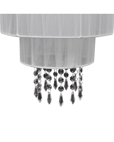 Lustre plafonnier contemporain suspension cristal blanc