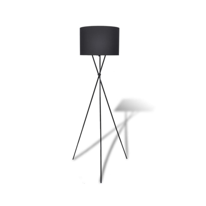 Lampadaire avec support haut Noir