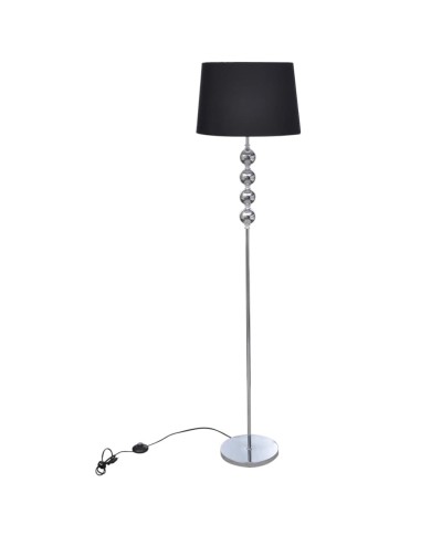 Lampadaire avec support haut Décoration à 4 boules Noir
