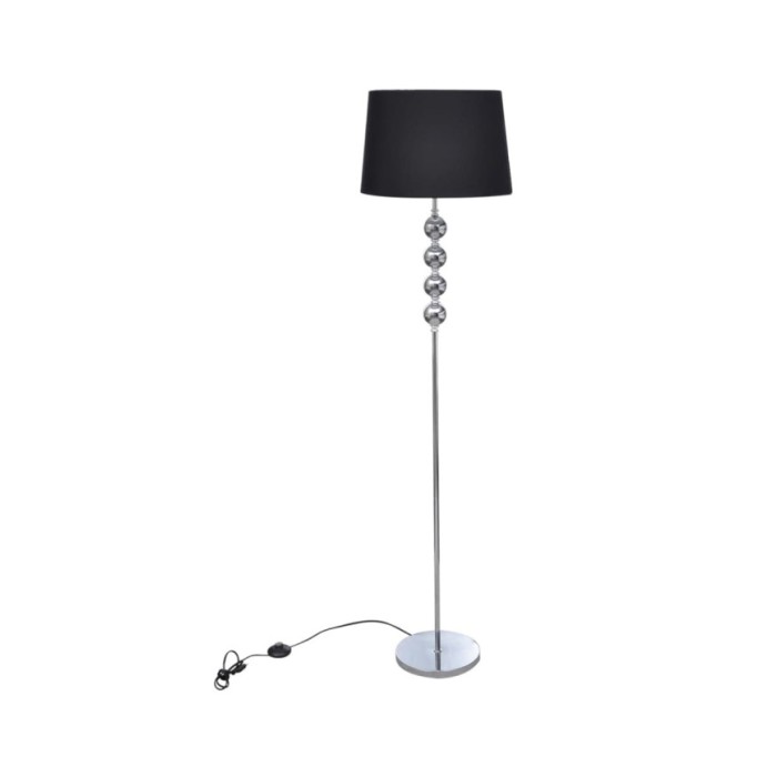 Lampadaire avec support haut Décoration à 4 boules Noir