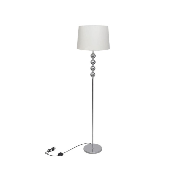 Lampadaire avec support haut Décoration à 4 boules Blanc