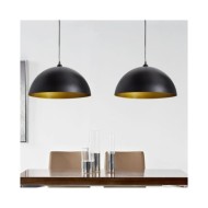 Plafonniers 2 pcs Hauteur réglable Semi-sphérique Noir 