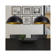 Plafonniers 2 pcs Hauteur réglable Semi-sphérique Noir 