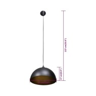 Plafonniers 2 pcs Hauteur réglable Semi-sphérique Noir 
