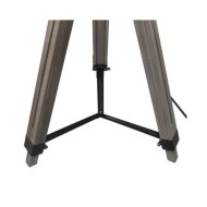 Lampadaire trépied réglable en bois et abat-jour en tissu Gris