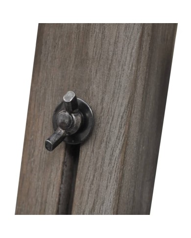 Lampadaire trépied réglable en bois et abat-jour en tissu Gris