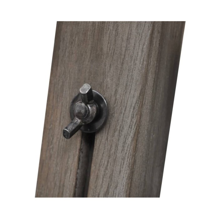 Lampadaire trépied réglable en bois et abat-jour en tissu Gris