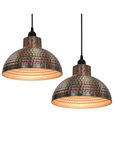 Plafonnier 2 pcs Semi-sphérique Couleur cuivre 
