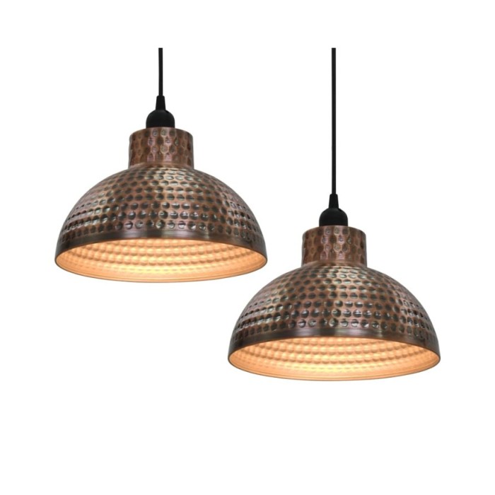 Plafonnier 2 pcs Semi-sphérique Couleur cuivre 