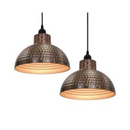 Plafonnier 2 pcs Semi-sphérique Couleur cuivre 