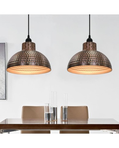 Plafonnier 2 pcs Semi-sphérique Couleur cuivre 