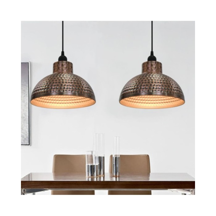 Plafonnier 2 pcs Semi-sphérique Couleur cuivre 