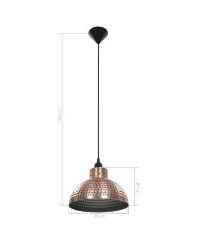 Plafonnier 2 pcs Semi-sphérique Couleur cuivre 