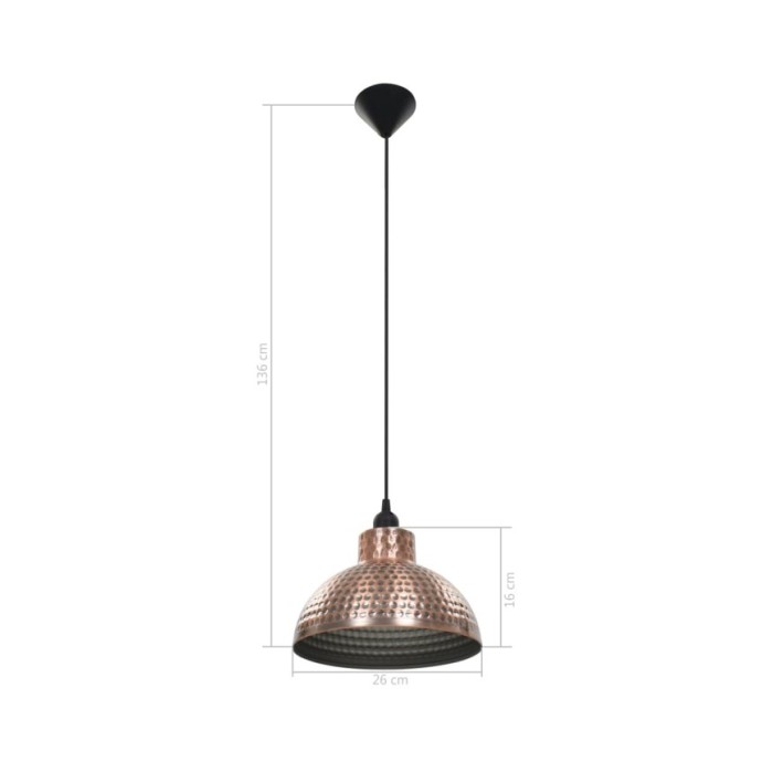 Plafonnier 2 pcs Semi-sphérique Couleur cuivre 