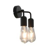 Lampe murale avec ampoules à filament 2W Noir E27