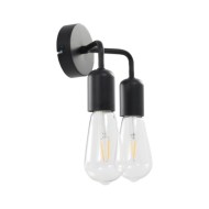 Lampe murale avec ampoules à filament 2W Noir E27