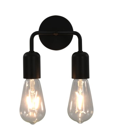 Lampe murale avec ampoules à filament 2W Noir E27