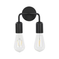 Lampe murale avec ampoules à filament 2W Noir E27