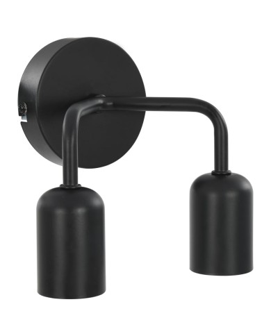 Lampe murale avec ampoules à filament 2W Noir E27