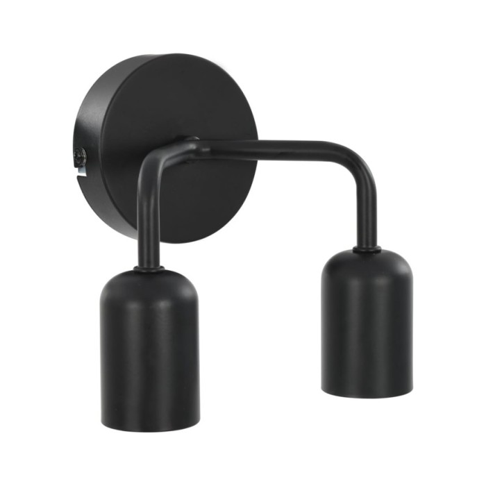 Lampe murale avec ampoules à filament 2W Noir E27