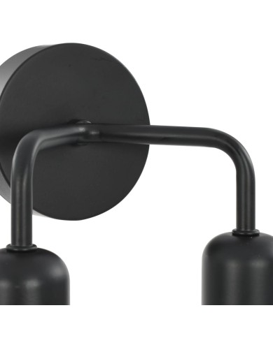 Lampe murale avec ampoules à filament 2W Noir E27