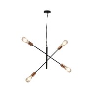 Plafonnier avec ampoules à filament 2 W Noir et cuivre E27