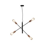 Plafonnier avec ampoules à filament 2 W Noir et cuivre E27