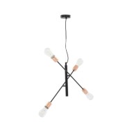 Plafonnier avec ampoules à filament 2 W Noir et cuivre E27