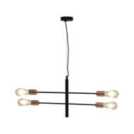 Plafonnier avec ampoules à filament 2 W Noir et cuivre E27