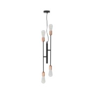 Plafonnier avec ampoules à filament 2 W Noir et cuivre E27