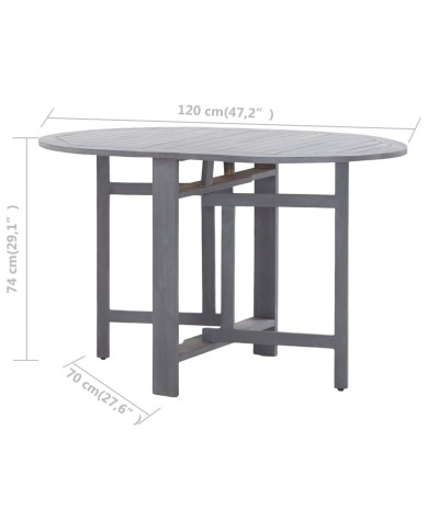 Table de jardin Gris 120x70x74 cm Bois d'acacia massif