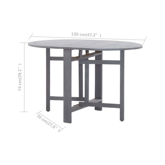 Table de jardin Gris 120x70x74 cm Bois d'acacia massif