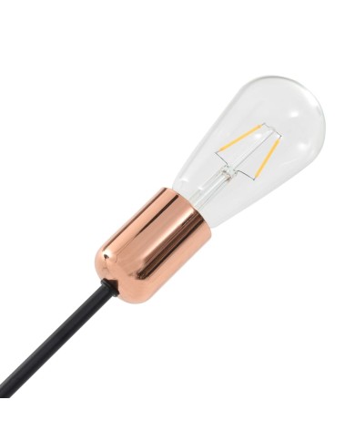 Plafonnier avec ampoules à filament 2 W Noir et cuivre E27