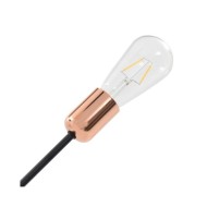 Plafonnier avec ampoules à filament 2 W Noir et cuivre E27