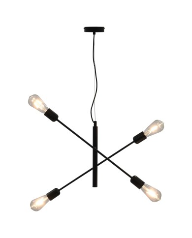 Plafonnier avec ampoules à filament 2 W Noir E27