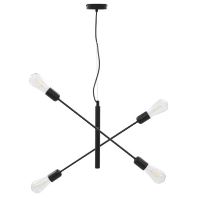 Plafonnier avec ampoules à filament 2 W Noir E27
