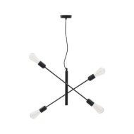 Plafonnier avec ampoules à filament 2 W Noir E27