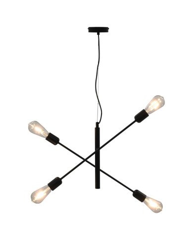 Plafonnier avec ampoules à filament 2 W Noir E27