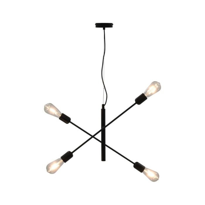 Plafonnier avec ampoules à filament 2 W Noir E27