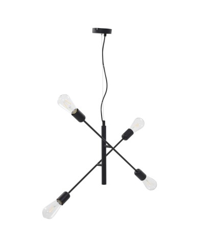 Plafonnier avec ampoules à filament 2 W Noir E27