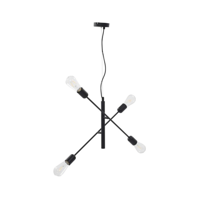 Plafonnier avec ampoules à filament 2 W Noir E27