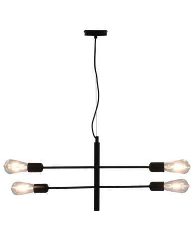 Plafonnier avec ampoules à filament 2 W Noir E27