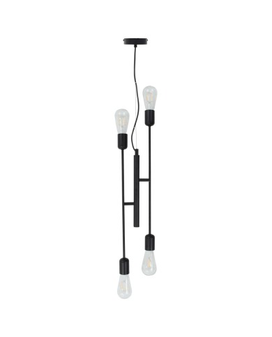Plafonnier avec ampoules à filament 2 W Noir E27