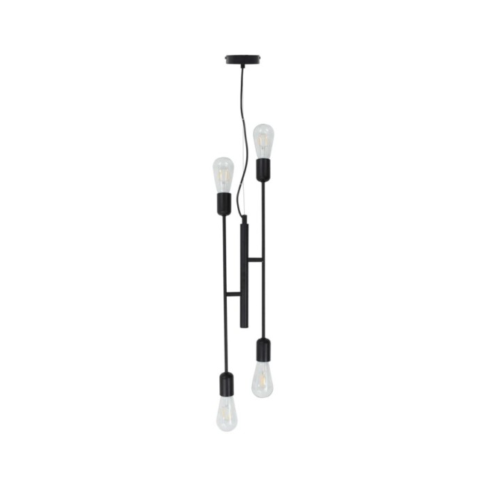 Plafonnier avec ampoules à filament 2 W Noir E27