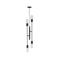 Plafonnier avec ampoules à filament 2 W Noir E27