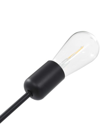 Plafonnier avec ampoules à filament 2 W Noir E27