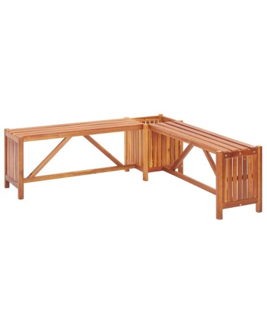 Banc de jardin et jardinière 117x117x40 cm Bois solide d'acacia