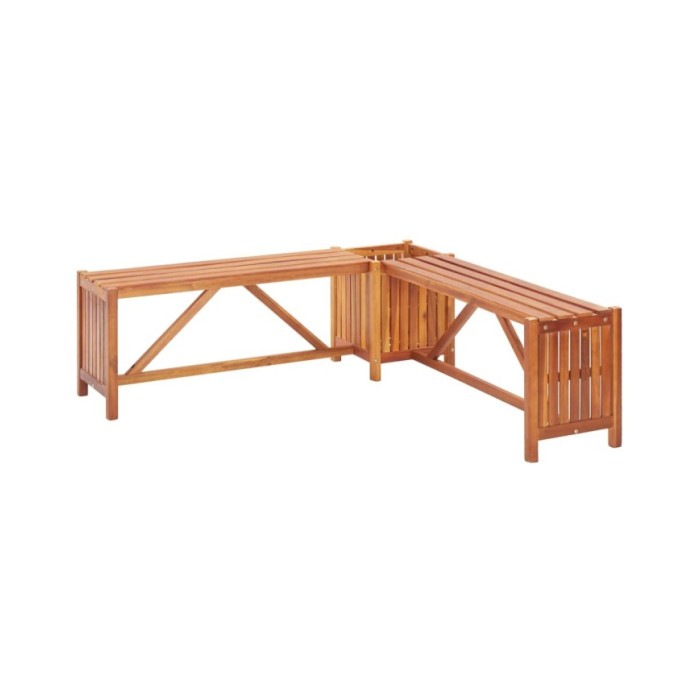 Banc de jardin et jardinière 117x117x40 cm Bois solide d'acacia